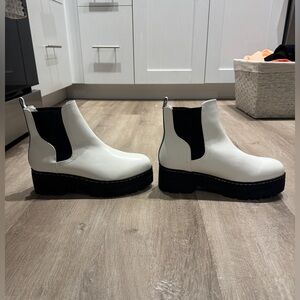 White Leather Ankle Boots